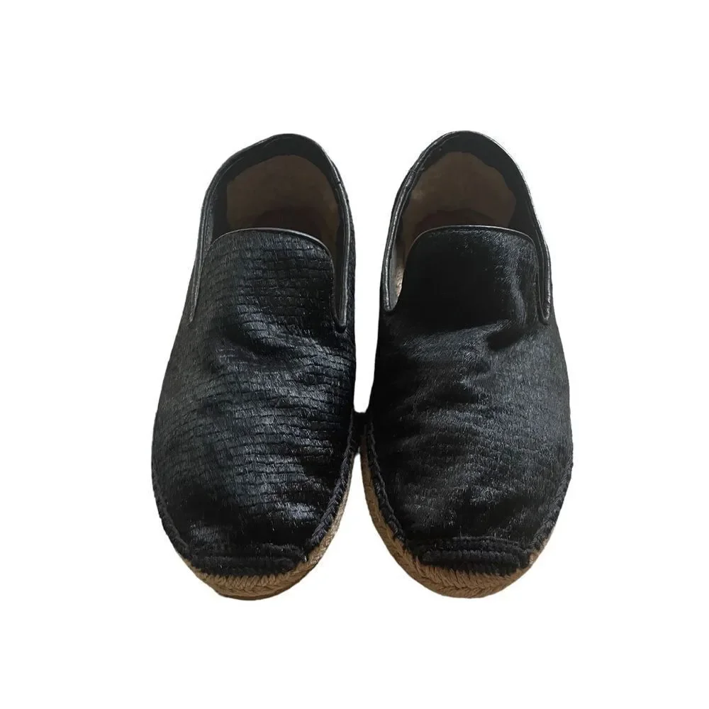 Ugg Black Calf Hair Sandrinne Espadrilles Flats Sz 7​​​​ - Picture 7 of 10
